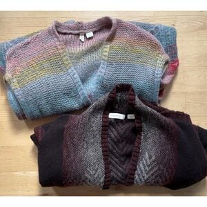 Bundle* Anthropologie long sweater vest Duster Cardigan wool mohair Eclectic